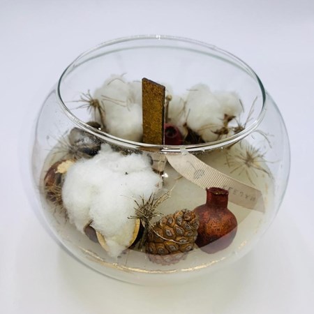 نمایش جزئیات برای  شمع شیشهای گرد کاج تصویر  شمع شیشهای گرد کاج