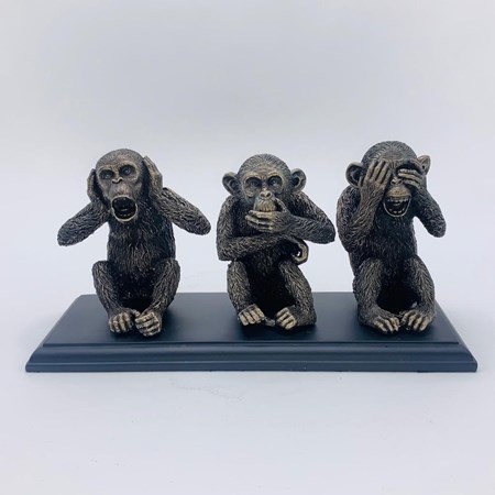 تصویر  مجسمه 3 تایی میمون پلی رزین WU76520A4