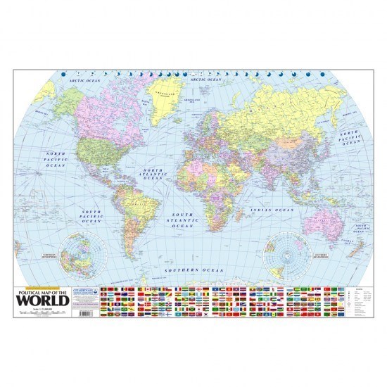 تصویر  پوستر نقشه سیاسی جهان 50 در 70