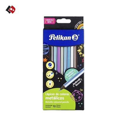 نمایش جزئیات برای  مداد رنگی پلیکان 12 رنگ متالیک 261171 تصویر  مداد رنگی پلیکان 12 رنگ متالیک 261171