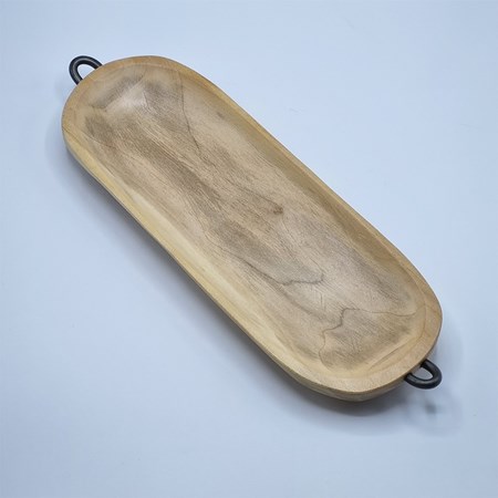 تصویر  ظرف چوبی مدل بیضی با چوب چنار B