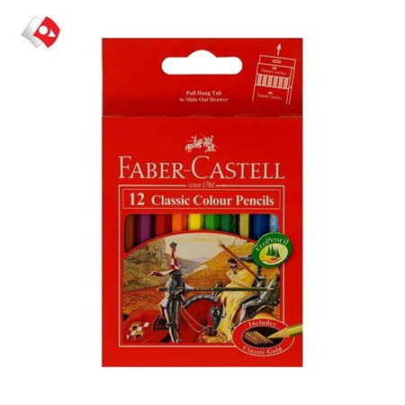 تصویر  مداد رنگی فابر کاستل
 کوتاه 12 رنگ 16115851 مقوایی (faber castell)