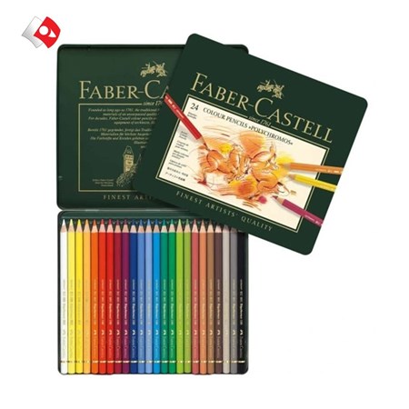نمایش جزئیات برای  مداد رنگی 24 رنگ فابر کستل پلی کروموس جعبه فلزی تصویر  مداد رنگی 24 رنگ فابر کستل پلی کروموس جعبه فلزی