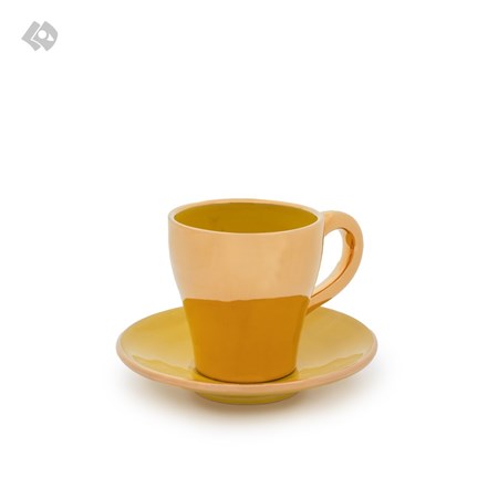 نمایش جزئیات برای  فنجان و نعلبکی آپریگون سرامیکی لاستر طلا داخل زرد تصویر  فنجان و نعلبکی آپریگون سرامیکی لاستر طلا داخل زرد