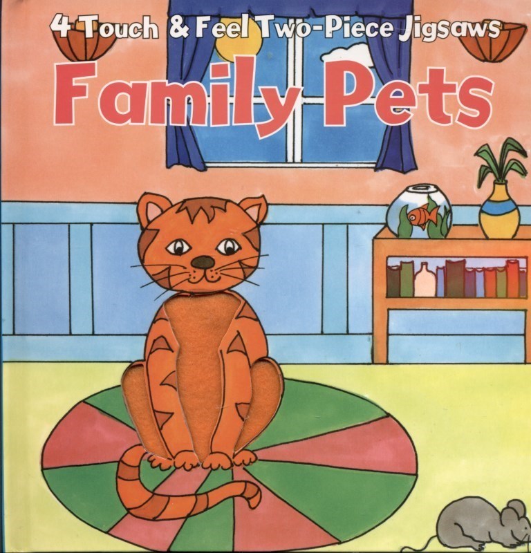 تصویر  Touch and feel 2 piece jigsaws family pets