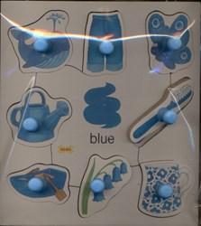 تصویر  Colours set 1 pegged puzzles 8 blue