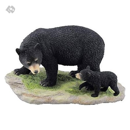 تصویر  مجسمه ورونیس دیزاین Veronese Design مدل خرس دو تایی سیاه کد WU76183VA