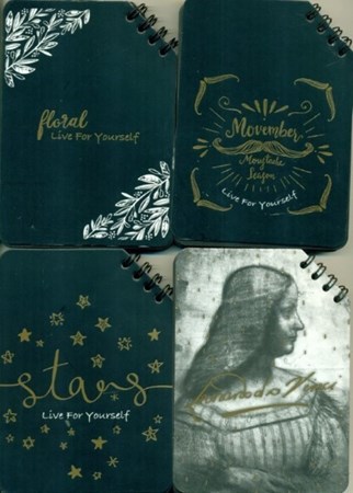 تصویر  دفتر یادداشت سیمی با کاغذ مشکی