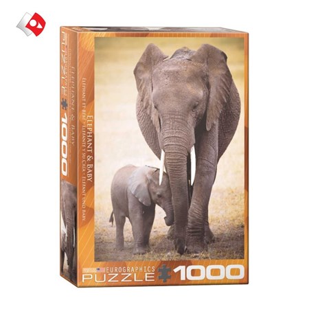 تصویر  پازل یوروگرافی 1000  تکه طرح Elephant and Baby کد(60000270)
