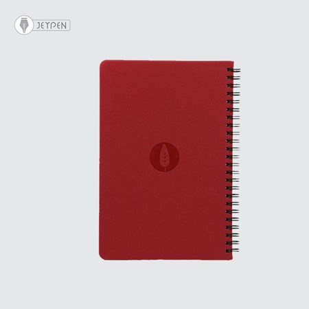 تصویر  دفتر یادداشت چرمی سیمی زرشکی (طرح سرو)