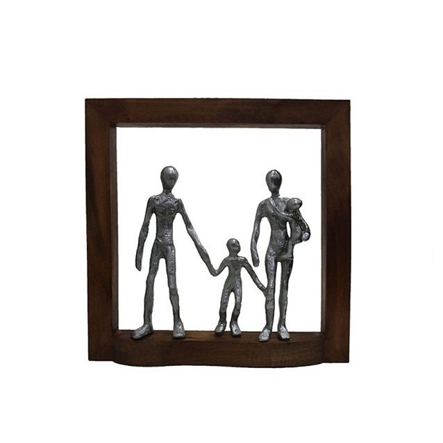 تصویر  تندیس چوبی Happy Family Frame