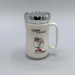 تصویر  ماگ درب آينه‌اي طرح Yoga مدل 1