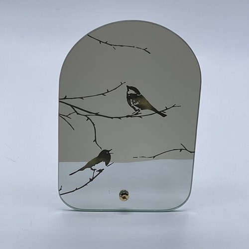 تصویر  آینه ارسی طرح شاخه و پرنده 1408