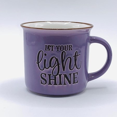 تصویر  ماگ سرامیکی پتینه رنگ بنفش مدل Let Your Light Shine