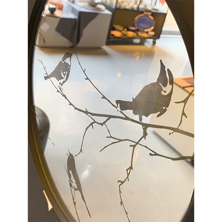 تصویر  آینه طرح شاخه و پرنده قطر 35 C360
