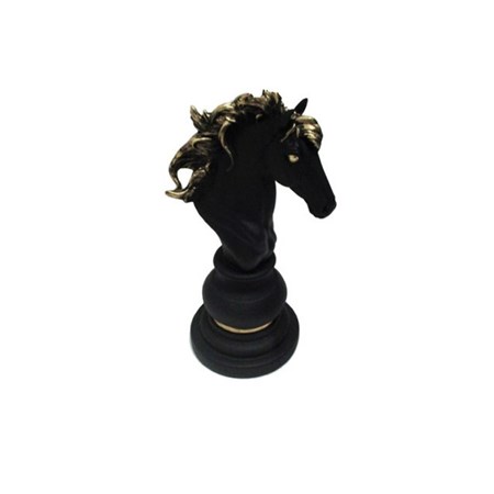 تصویر  تندیس اسب شطرنج سیاه