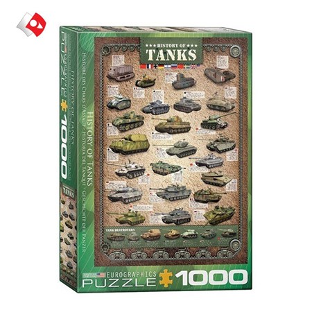 تصویر  پازل یوروگرافیکس 1000 تکه طرح History of Tanks کد60000381