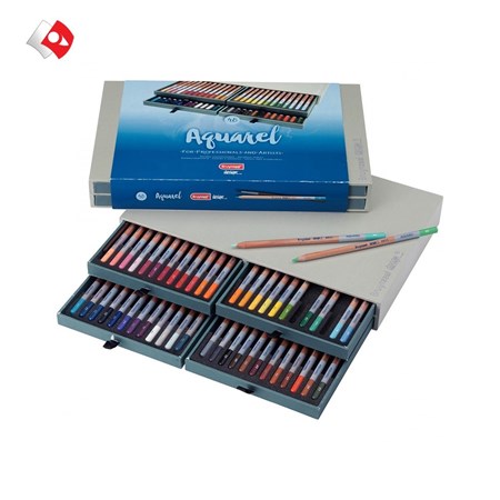 تصویر  ست مدادآبرنگی دیزاین 48 رنگ جعبه چوبی برونزیل