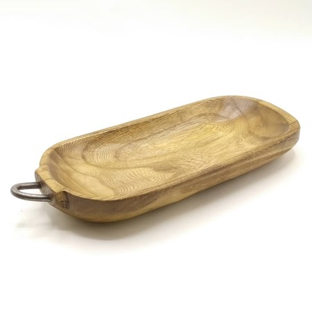 تصویر  ظرف چوبی دسته فلزی (چوب عرعر) مدل 1