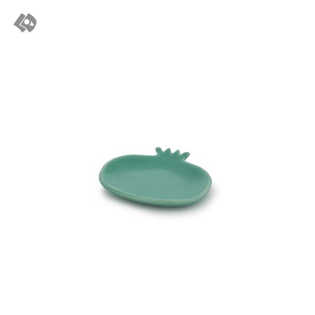 تصویر  بشقاب سرامیکی اناری کوچک ساده سبز روشن قطر 10