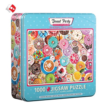 تصویر  پازل يوروگرافيكس 1000 تكه جعبه فلزي طرح Donut Party Tin كد 80515602
