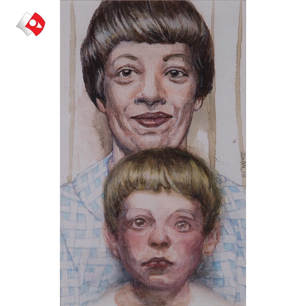 تصویر  تابلو چهره مادر و پسر