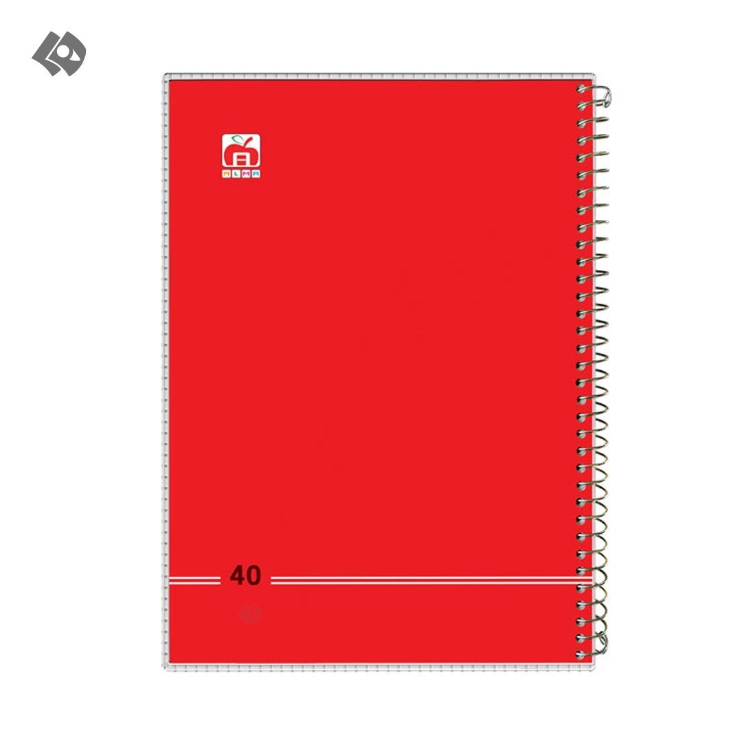 تصویر  دفتر نهال تک خط 40 برگ سیمی جلد پلاستیکی قرمز (7484)