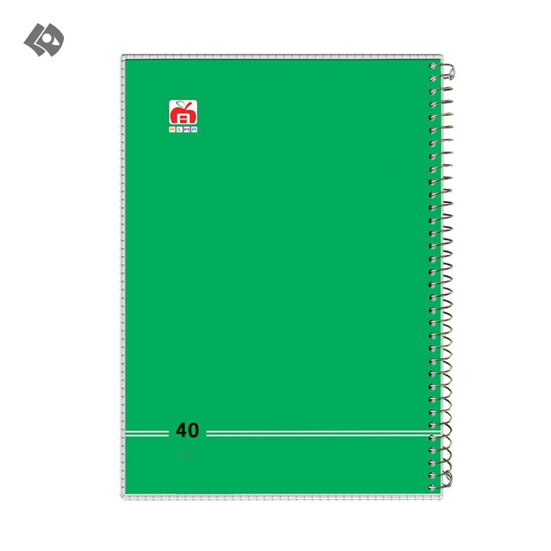 تصویر  دفتر نهال تک خط 40 برگ سیمی جلد پلاستیکی سبز (7484)