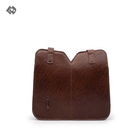 تصویر  کیف دوشی زنانه چرم رنگ قهوه ای (وی گاما)