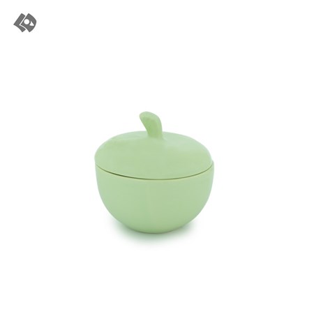 تصویر  قندان تی توک طرح سیب رنگ سبز پاستلی