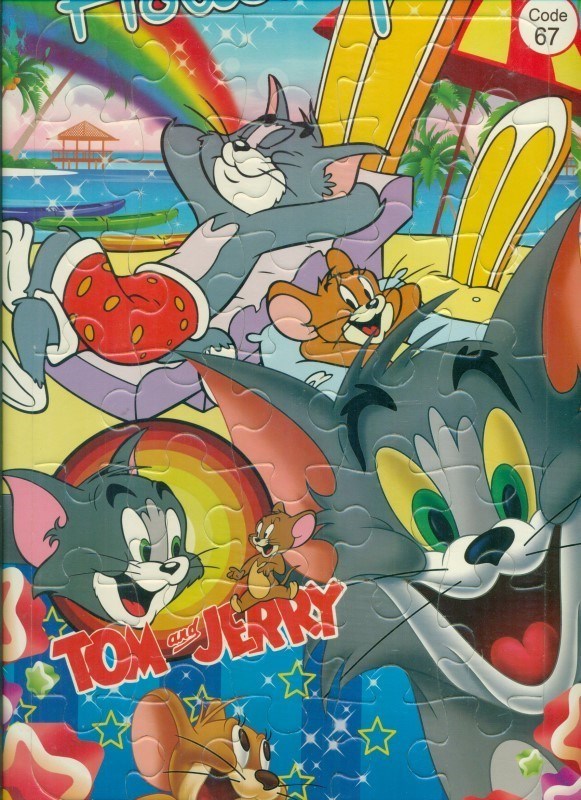 تصویر  پازل پشت وایت بردی Tom And Jerry