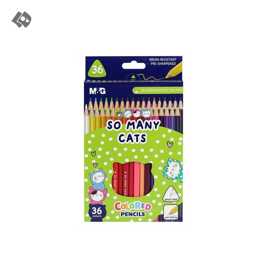 تصویر  مداد رنگی 36 رنگ جعبه ای مدل So Many Cats کد AWP343A3