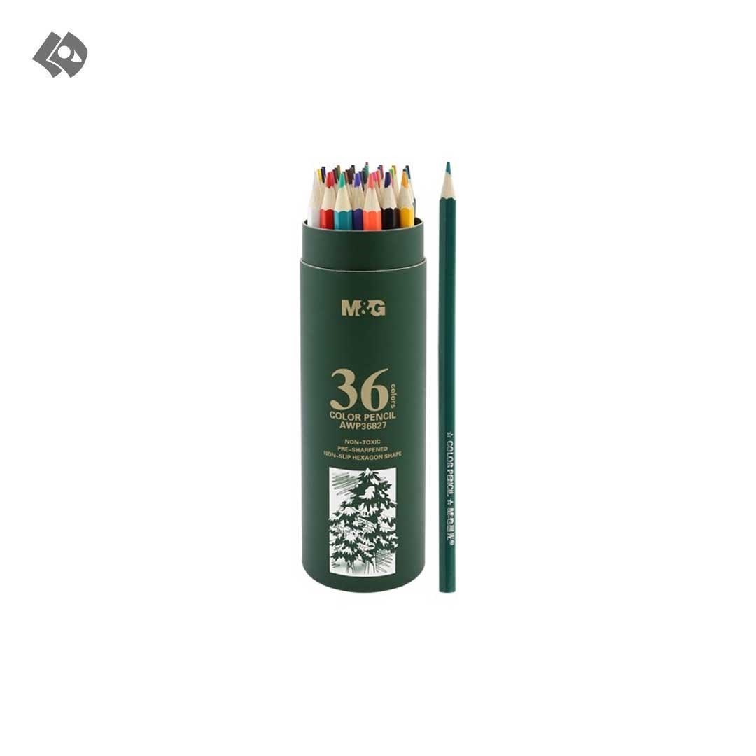 تصویر  مداد رنگی استوانه ای 36 رنگ پایه روغن کد AWP36827