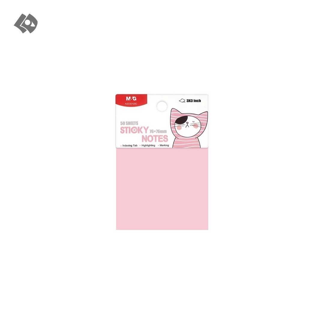 تصویر  استیکی نوت فانتزی 50 برگ صورتی کد YS484C