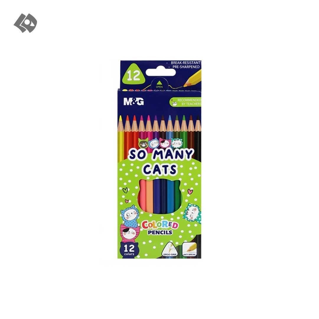تصویر  مداد رنگی 12 رنگ جعبه ای مدل So Many Cats کد AWP343A1