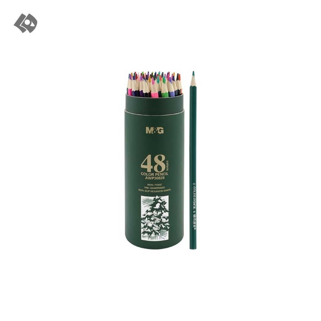 تصویر  مدادرنگی 48 رنگ جعبه استوانه ای پایه روغن کد AWP36828