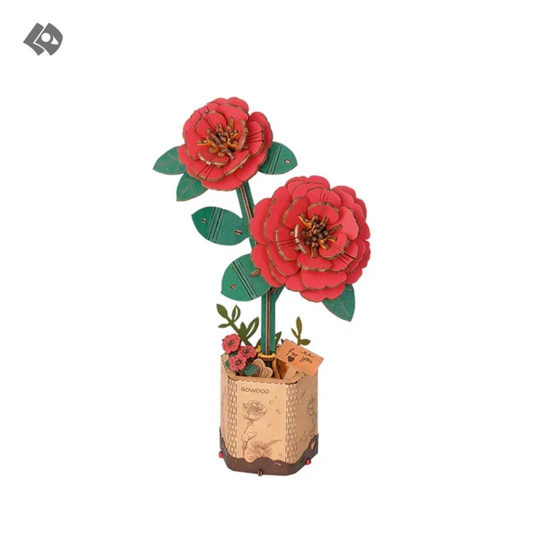 تصویر  Red CamelliaTW031 پازل مینیاتوری روبوتایم مدل کاملیا قرمز