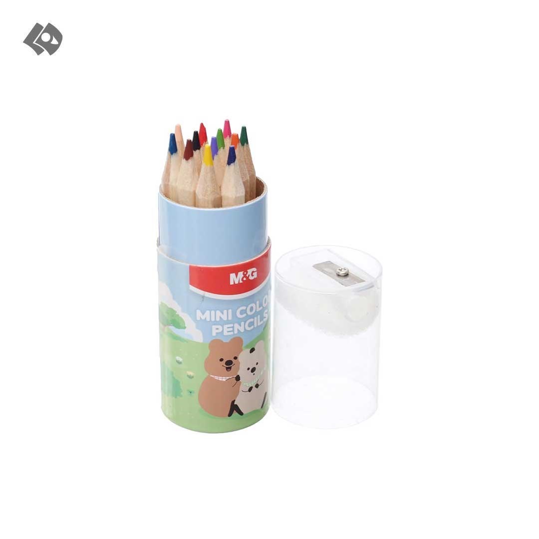 تصویر  مدادرنگی مینی 12 رنگ استوانه تراش دار مدل Kiki Quokka کد AWP34705