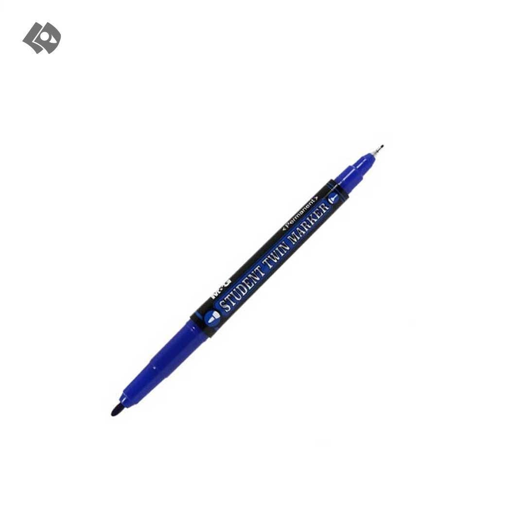 تصویر  ماژیک پرمننت آبی 2 سر کد APMV7471