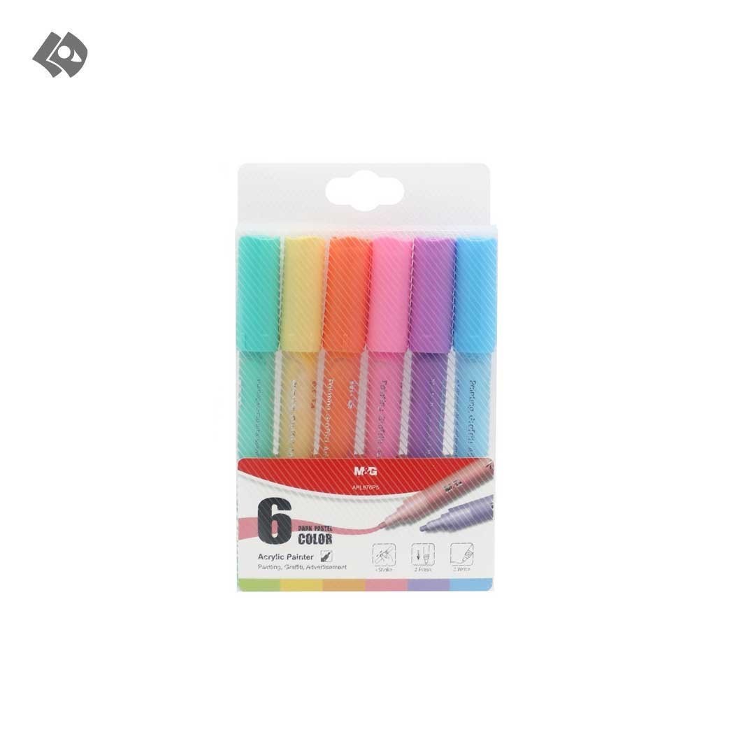 تصویر  ماژیک اکرلیک 6 رنگ کد APL976P5