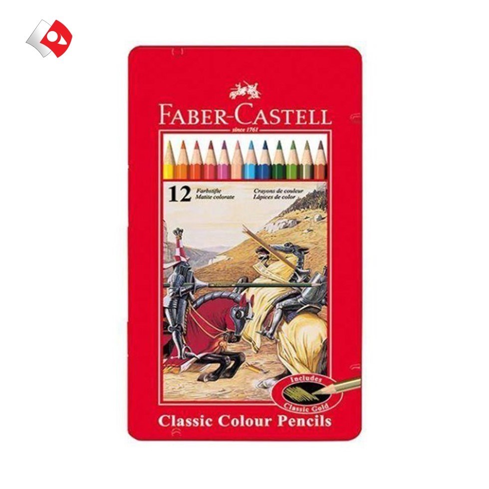 تصویر  مداد رنگی فابر کاستل 12 رنگ فلزی تخت 16115844 (faber castell)