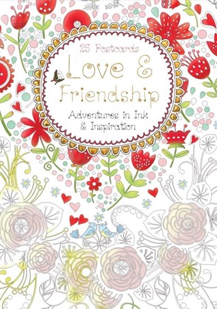 تصویر  Love and Friendship Postcard Book Adventures in Ink and Inspiration Colouring Postcard