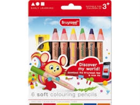 تصویر  مداد شمعی طرح مداد رنگی 6 رنگ برونزیل